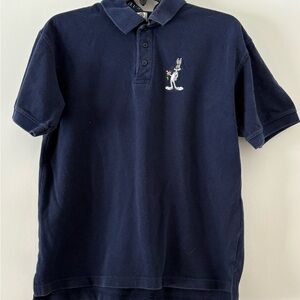 Warner Bros. Studio Store men’s blue embroidered collared medium polo shirt